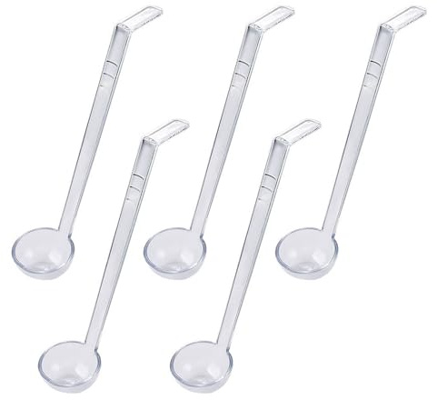 Geavonyg 5 Pièces De Cuillères À Soupe en Plastique Transparent Pratiques avec Une Poignée 20 Cm Idéale pour Les Banquets Cocktails Service Et Cuisine Utilisent des Cuillères Service À Longue