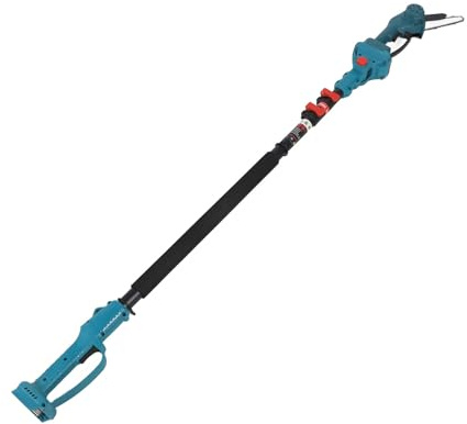 Walfront Kit de Podadora Eléctrica Inalámbrica, Cuchillas SK5, Motor de 600 W sin Escobillas, Herramientas de Recorte de árboles sin Esfuerzo para Ramas Altas con Varilla de Extensión Telescópica