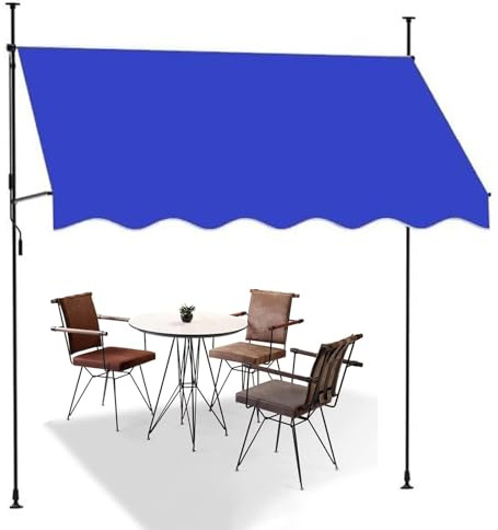 Tenda da giardino regolabile in altezza manuale, a scomparsa, senza vite, copertura esterna per finestre e porte, protezione UV e resistente alle intemperie