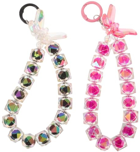 UTHCLO 2piezas Cordón para Teléfono de Pulsera Antipérdida Dije para Teléfono Móvil Correa de Muñeca de Cuentas para Celular