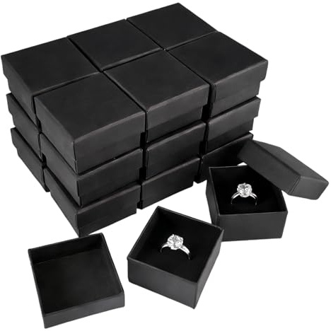 20 Piezas Caja de Regalo,4,8 x 4,8 x 3,2 cm Cajas de Cartón Negras