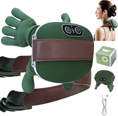 ideallife 4D Bionic Hand Neck Massager with Heat, Electric Massager, Portable Neck and Shoulder Shiatsu Massager, Massage for Muscle Relaxation, Gifts for Women and Men