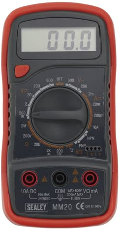 Sealey Mm20 Digital Multimeter 8 Function with Thermocouple