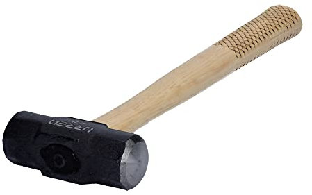 URREA Vorschlaghammer – 0,9 kg Stahlkopf Bohrhammer mit geschmiedetem Schlagkopf & Hickory-Holzgriff – 1433EG