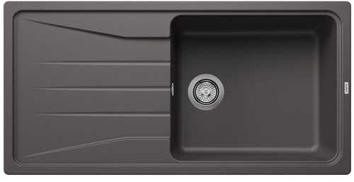 BLANCO SONA XL 6 S | Granitspüle aus SILGRANIT felsgrau | [100x50x20,2 cm] | für 60 cm breite Unterschränke | Reinigungsfreundlich | Großes Becken | reversibel