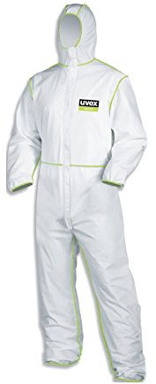 Uvex Einwegschutzanzug/Overall 9877 Typ 5/6 aus PE-Laminat, Farbe: weiss/lime, Grösse: S