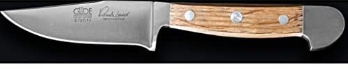 GÜDE Solingen - Jaktkniv smidd, 11 cm, fat ek trä, ALPHA-FASSEICHE - dubbla koniska, Handgjord Tyskland