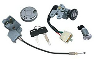 HDmirrorR Schlosssatz komplett 001 für ATU Baotian Benzhou Buffalo/Quelle China Scooter Ecobike Ering Flex Tech Giantco Kymco P e u g e o t Qingqi Rex Sachs Zongshen