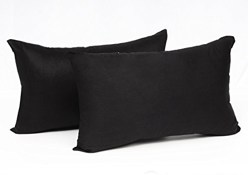 WOLTU 2er Set Kissenbezug 30x50 cm Schwarz 100% Baumwolle, Nur Kissenbezug - Kissenbezüge Kopfkissenbezug mit Reissverschluss,Weicher Sofakissenbezug, Doppelpack Dekokissenbezug