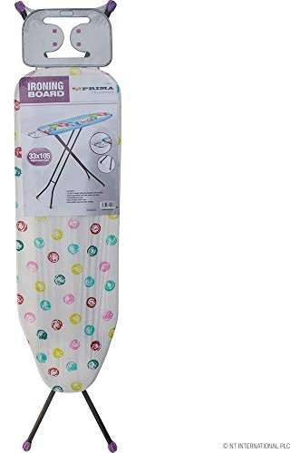 33 X 105cm Ironing Board Lightweight Height Adjustable Wide Iron Rack Non Slip Home | Anti-slip Foot Caps | Foldable Metal Legs Space Saving