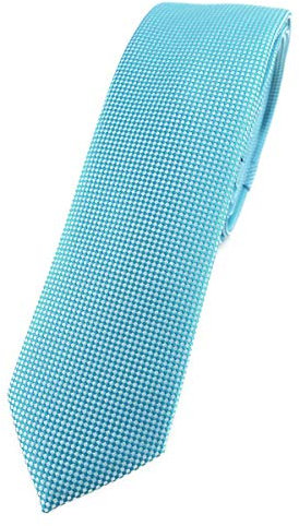 TigerTie Modische schmale Designer Krawatte in türkis fein gepunktet