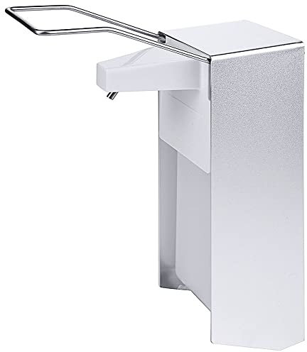 Contacto Aluminium Seifenspender 1000 ml mit Edelstahlbügel, Höhe 32 cm, Breite 9,5 cm, Tiefe 23 cm, Seifen- und Desinfektionsspender zur Wandmontage