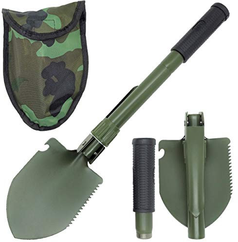 Pala Piccone Zappa Sega Pieghevole Militare con Bussola da Campeggio Multiuso