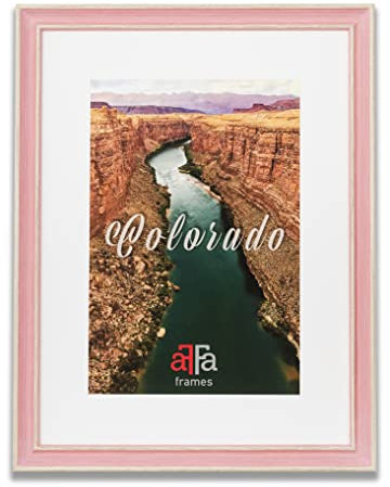 aFFa frames, Colorado, Marco de plástico, Ligero, Seguro, Rectángulo, Con frente de cristal acrílico, Soporte HDF, Rosa, 30 x 40 cm