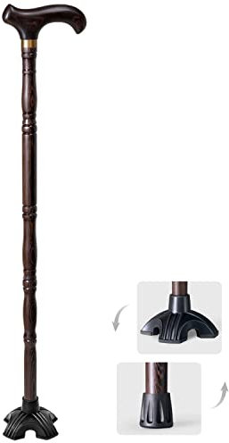 SEVEEZ Gehstock for Männer Und Frauen, Stabile Stöcke Ergonomischer Handgriff Leichtes Gewicht Gehhilfe for Senioren (Color : Dark Brown-1, Size : 90cm)