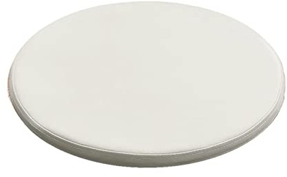 ZIBENE Stuhlkissen Rund 40cm, Barhocker Sitzkissen Rund 40c4m Durchmesser, Waschbar Sitzpolster Stuhl Rund Wasserdicht Leder Bezug, Memory-Schaumstoff Stuhlauflagen KüChenstuhl Weiß
