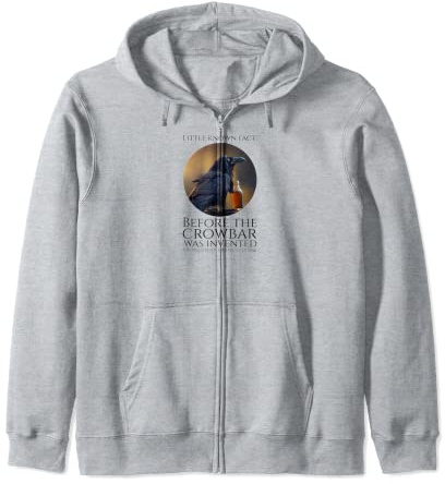 Beer Lover - Crowbar - Funny Beer Drinking Crow Meme Zip Hoodie