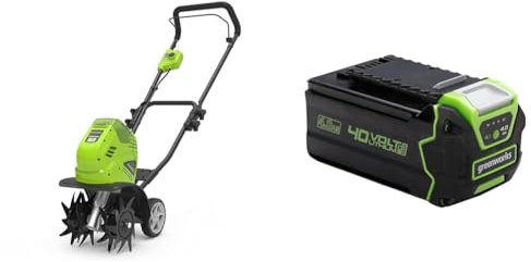 Greenworks Motobineuse sans Fil, Vert, 40V & Batterie 40V - Puissante Batterie Lithium-ION 4Ah pour Outils de Jardin et Électriques