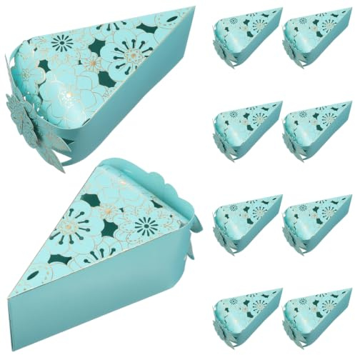 HEMOTON Gastgeschenkbox Hochzeit 10 Stück, Dreieckige Tortenstück Boxen