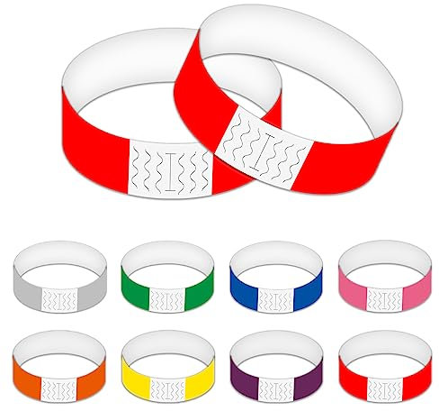 Braccialetti Carta Eventi 160 Pezzi Braccialetti per Feste Festival Braccialetti D'ingresso Impermeabili Braccialetti Carta Sicura a 8 Colori Braccialetti Stampabili per Eventi Sicurezza Feste Nuziali