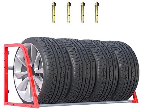 Reifenregal An Der Wand Befestigte Reifenregale für Garage, Reifenlagerregal aus Stahl mit Schrauben und Befestigungsmaterial, Ersatz-Autoräder Stehen für Transporter, Anhänger, Sattelschlepper