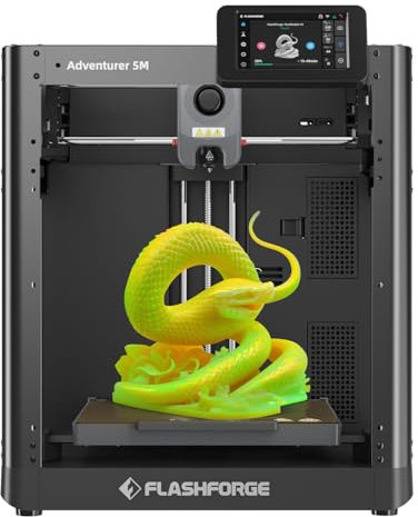 FLASHFORGE Adventurer 5M 3D-Drucker,600mm/s Hochgeschwindigkeitsdruck,12X Schneller mit automatischer Nivellierung 3D-Drucker große,Schnell Abnehmbare 280°C 3D-Druckdüse,Druckgröße 220x220x220mm