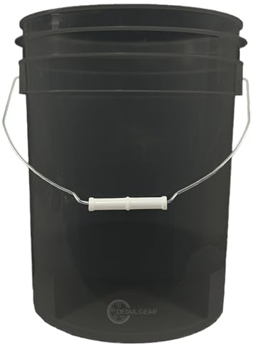DETAIL GEAR Ultimate Clear Transparent Car Wash Bucket - SMOKEY BLACK- 20L (5 Gallons) (1 Bucket and Grit Guard)