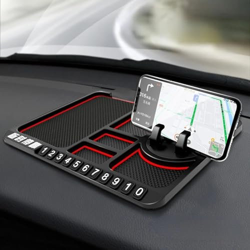 Multifunktionale Auto-Antirutschmatte, Auto-Handyhalter, 360 Grad Drehbar Antirutschmatte Auto Handy, Anti-Rutsch Armaturenbrett Handy Halterung, Tisch Ständer für Handy, Schlüssel (D)