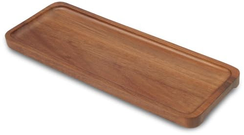 Yvttve Bandeja Madera Rectangular, pequeña Bandeja de baño, Platos Decorativa de Madera, bandejas Cocina, bandejas para Servir Comida para Posavasos, Aperitivo, Sushi, charcutería, café (30x12cm)