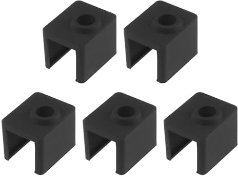 ECSiNG 5 Stück Heizblock-Silikon-Abdecksocken Kompatibel mit Elegoo Neptune 4 Und 4 Pro 3D-Drucker Extruder Hotend-Teile Zubehör 18,9 X 22,9 X 17,9 mm Schwarz