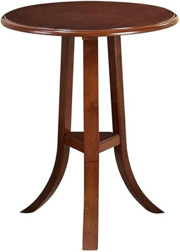 Couchtisch, runder Couchtisch, antike Gummiholz-Dekoration, Beistelltisch, Sofa, Kleiner Couchtisch, geeignet für Wohnzimmer, Schlafzimmer, Nachttisch, Walnuss-Beistelltisch, Wohnzimmer
