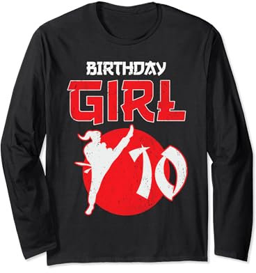 Karate Taekwondo 10 Jahre alt Geburtstag Kampfsport Mädchen Langarmshirt