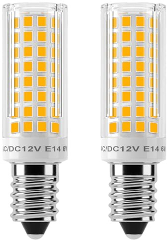 XIMNCHNI E14 12V LED Lampe 4W 3000K Nicht Dimmbar 30W-40W Glühlampe Ersatz | 400 Lumen für Camping Wohnmobil Boote LKW Nachtlicht 2er-Pack