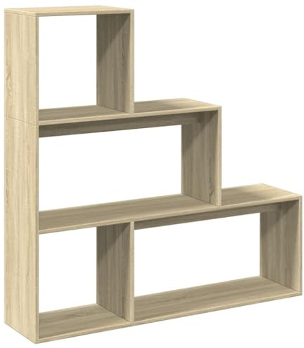 vidaXL Raumteiler-Bücherregal 3 Stufen Sonoma-Eiche 123x29x123 cm