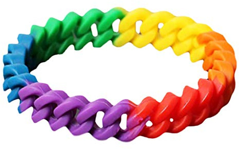 Gay Pride Armband Regenbogen Lesben Silikon Armbänder Sport Rave Party Gummi Schmuck Geschenk für Männer Frauen