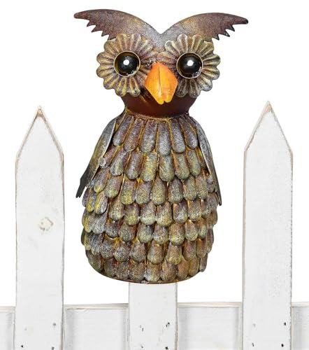 NETPROSHOP Zaunfigur Eule Zaunhocker aus Metall Höhe ca. 15,5 cm, Auswahl:Eule