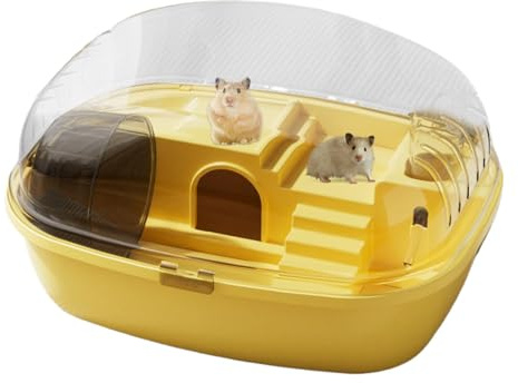 Lebensraum Für Rennmäuse | Hamstergehege, Geräumiger, Durchsichtiger Acrylkäfig, Leicht Zu Reinigendes Kleintierheim Für Hamster, Rennmäuse, Mäuse, Mit Wasserflasche, Laufrad, Futternapf Und Versteck