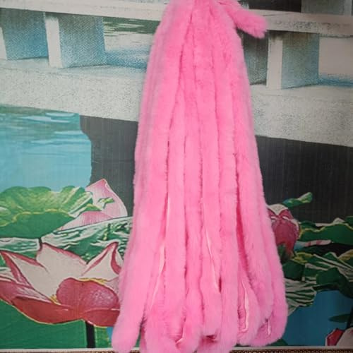 SYSUII 3m 3cm Breite Kunstpelz Band Kunstfell Bordüre - Kunstpelz Kunstfell Band Dekoband Urlaub Girlande Kunstpelz Band Trim für Kissenbezüge, Fellknäuel, Teppich Nähen Kostüme Basteln -Pink