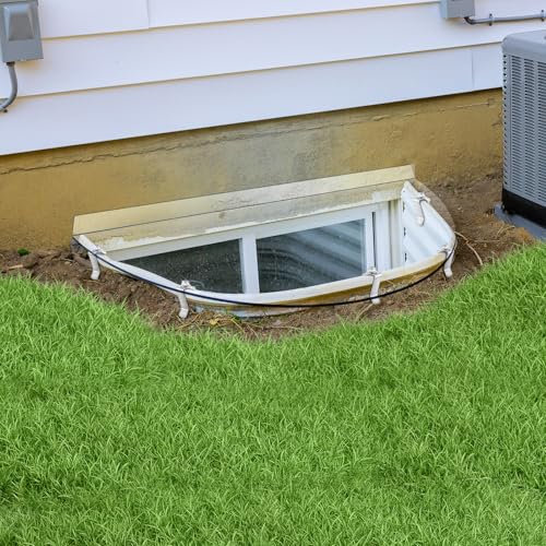 Vercraft 40 l x 18 W Basement Window Well Covers Clear Heavy Duty Polycarbonate Egress Window Cover Outside UV Resistant Waterproof Against Debris Window Cover Protects for Garden Yard