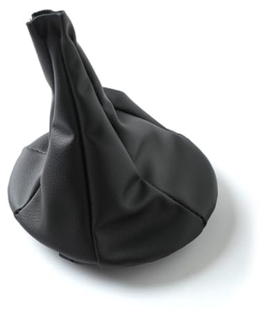 XPEX 1 Pièces Soufflet De Levier De Vitesses, Sac En Cuir Pour Fiat Avec Bague De Retenue Pour Levier De Vitesse De Rechange Voiture pour Fiat Panda 2003-2012 pour Fiat 500 500C 2007-2013(Noir)