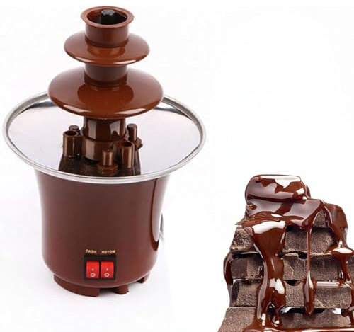 JODAIS Fonduta di Cioccolato Elettrica, Fontana di Cioccolato a 3 Strati, Fonduta di Cioccolato da 65 W, Macchina Lava per Cioccolato per Sciogliere Il Cioccolato, Torre di Cioccolato,