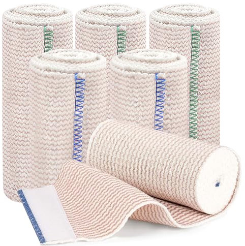 ZYNERY 5 Rolle Hohe Qualität Elastische Bind,Selbstklebend Fixierbinde zur Knöchelstütze,Verletzung Von Arm, Bein Oder Anderen Teilen Kompressionsbandage Sportbandage (15Cm * 4.5M + 10Cm * 4.5M)