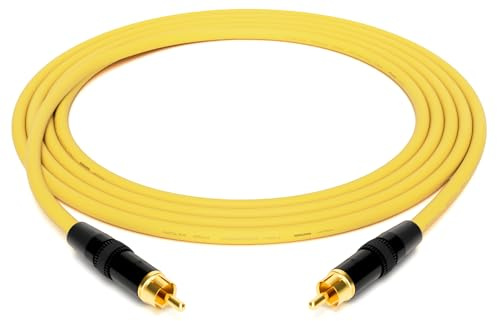 enoaudio Mogami 2534 - Cavo professionale Quad Studio | Neutrik Gold RCA | HiFi, giallo, 0,5 m
