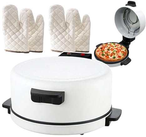 WOTZOV Horno eléctrico Antiadherente para Pizza de 2000 W, minihorno para Pizza de encimera, máquina automática para Hacer Pan y Pizza para Uso Comercial, Interior y Exterior, Control de