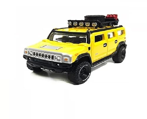 Hum-mer H2 Wagon with Roof Rack and Off-Road SUV, Yellow 1:64 (2.5 Inches) Scale Die-Cast Model JLCP7156