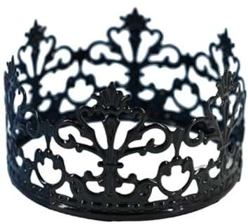 Vintage Princess Mini Crown Cake Topper Decoration For Baby Shower Birthday Wedding Christmas Princess Theme Party Decorations Newborn Photo Prop (Black)