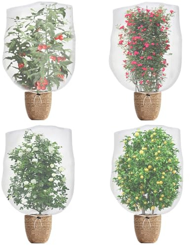 Garden Netting Mesh for Veg Patch Fine Mesh Bird Netting for Protection Fruit Tree Pigeon Netting for Plants Vegetable Flower (3.3x4.9ft-4pack)