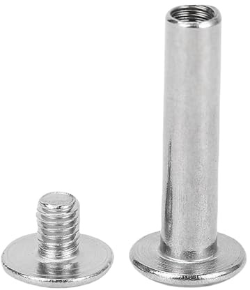 Set di 50 rivetti in acciaio inox, set di viti per lavori in pelle con soluzione pratica, adatto per diverse applicazioni