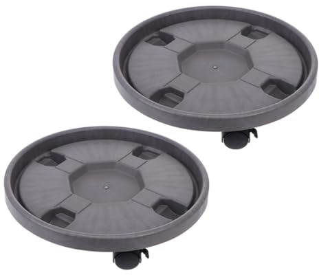 Toyvian 2pièces Soucoupe à roulettes pour Plantes Chariot Porte-Fleurs Mobile avec Bac Récupérateur Support à Pots De Fleurs pour Salon Balcon Ou Bureau