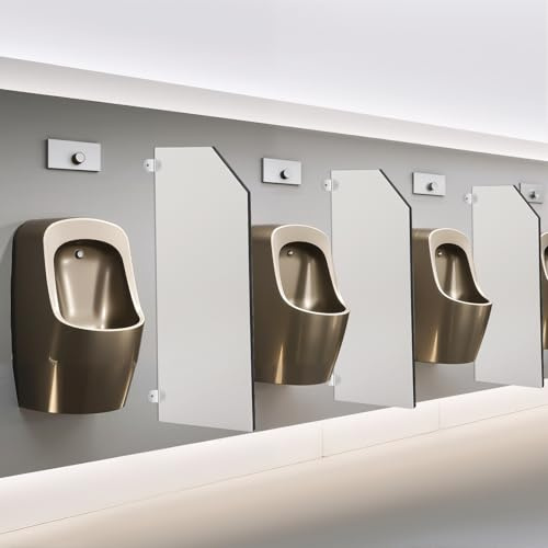 QIERF Parete divisoria per orinatoio, 40 x 90 cm, parete refrattaria da parete, impermeabile, per servizi igienici pubblici, scuole, centri commerciali e ristoranti (grigio chiaro, angolo obliquo)